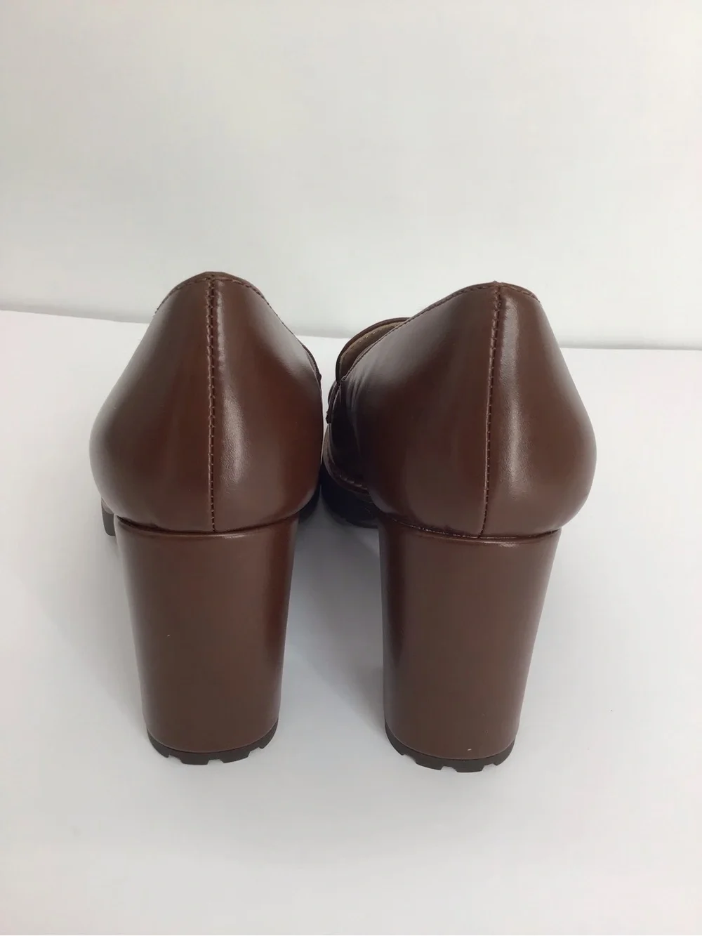 NWOT Naturalizer Dabney Slip-On Platform Penny Loafer Heel Career Brown Size 6.5